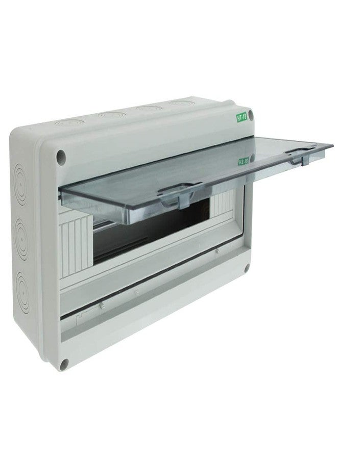 Power Circuit Breaker Box Distribution Protection Box IP65 ABS Transparent Cover Waterproof Power Supply Electronic Junction Box for Indoor Wall Circuit Breaker 18 Way 14.37x7.67x4.33 Inches - Image 2